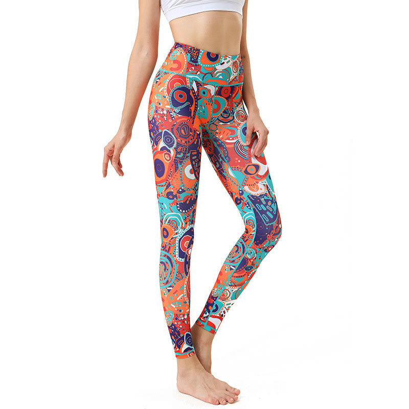 Nimara Ritual Colorful Evil Eye Print Sports Exercise Fitness Leggings Women's Yoga Pants