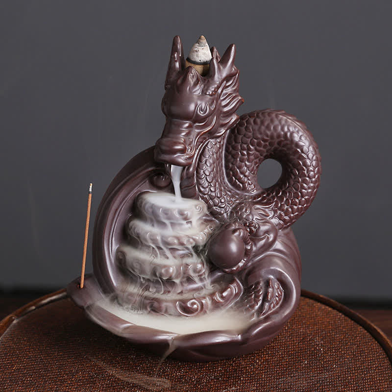 Nimara Ritual Dragon Pattern Success Ceramic Incense Burner Decoration