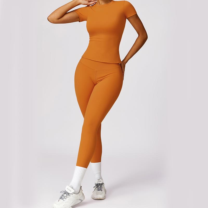 Nimara Ritual Women Short Sleeve T-Shirt Top High Waist Leggings Pants For Sports Yoga