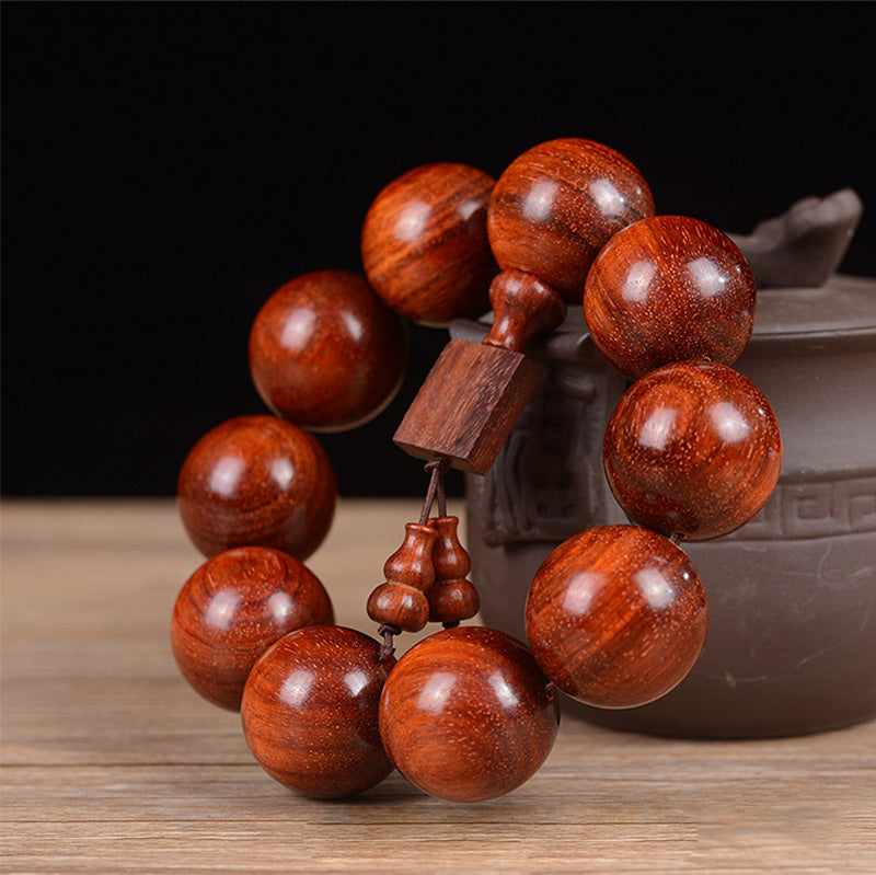Nimara Ritual Tibetan Small Leaf Red Sandalwood Relaxation Bracelet