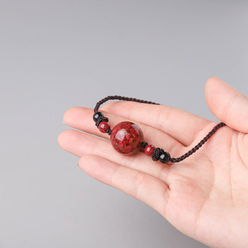Nimara Ritual Natural Cinnabar Stones Bead Blessing Necklace Pendant