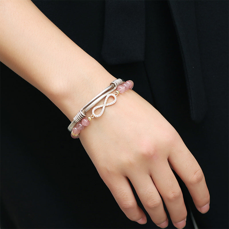 Nimara Ritual Natural Strawberry Quartz Positivity Healing Bracelet