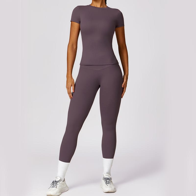 Nimara Ritual Women Short Sleeve T-Shirt Top High Waist Leggings Pants For Sports Yoga