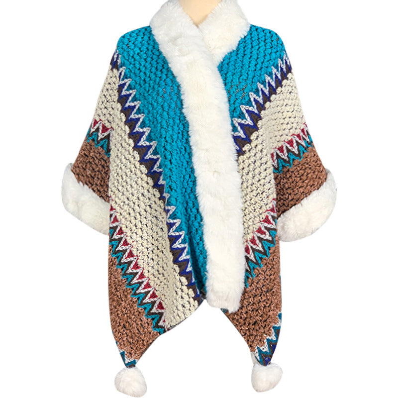 Nimara Ritual Tibetan Multicolored Striped Shawl Winter Cozy Travel Scarf Wrap