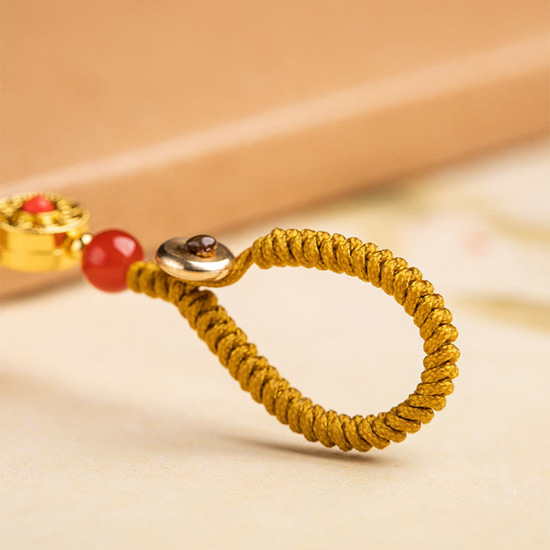 Nimara Ritual Lock of Good Wishes Fu Character Luck Blessing Key Chain