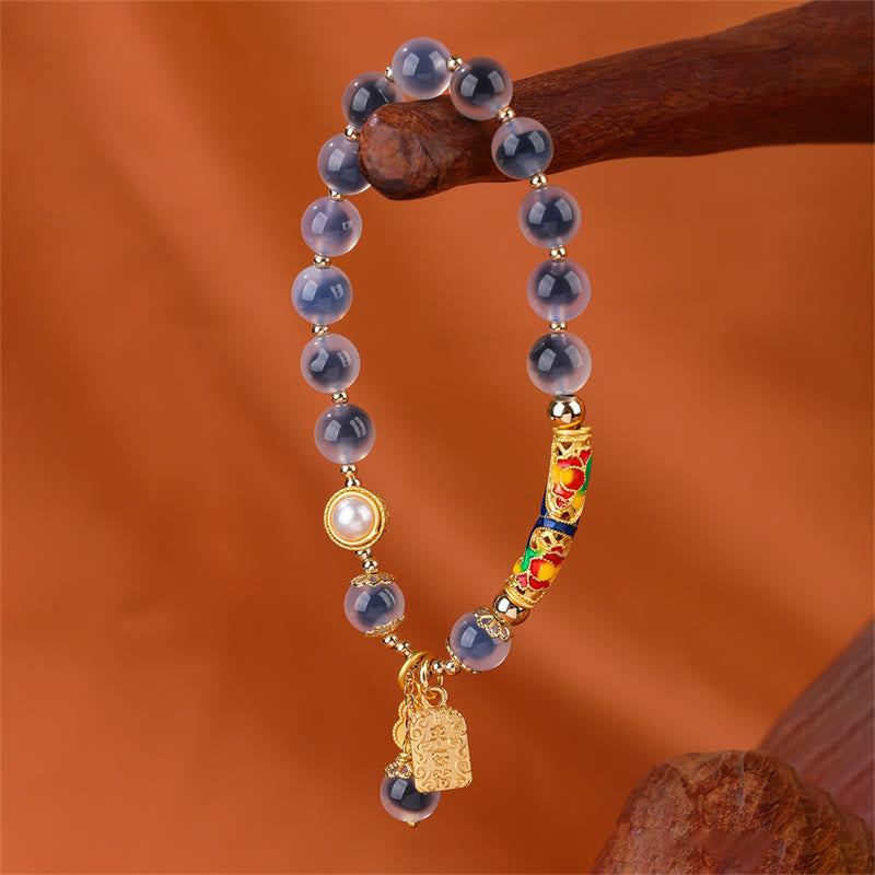 Nimara Ritual Natural Blue Candy Agate Amulet Strength Bracelet