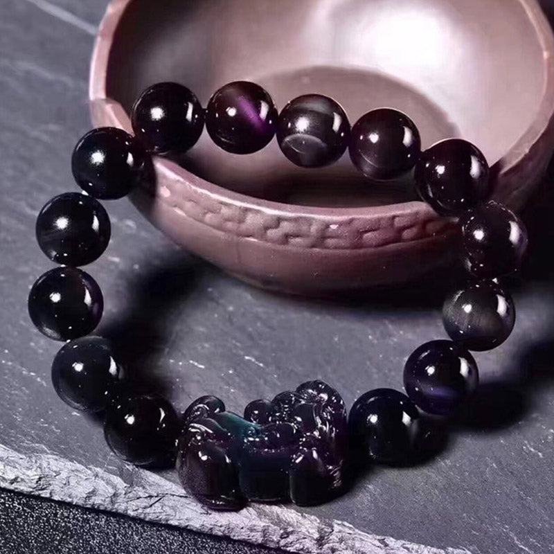 Nimara Ritual FengShui PiXiu Rainbow Obsidian Luck Bracelet