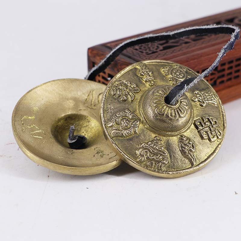 Nimara Ritual Tibetan Tingsha Bell Six True Words Dragon Copper Balance Decoration With Bag