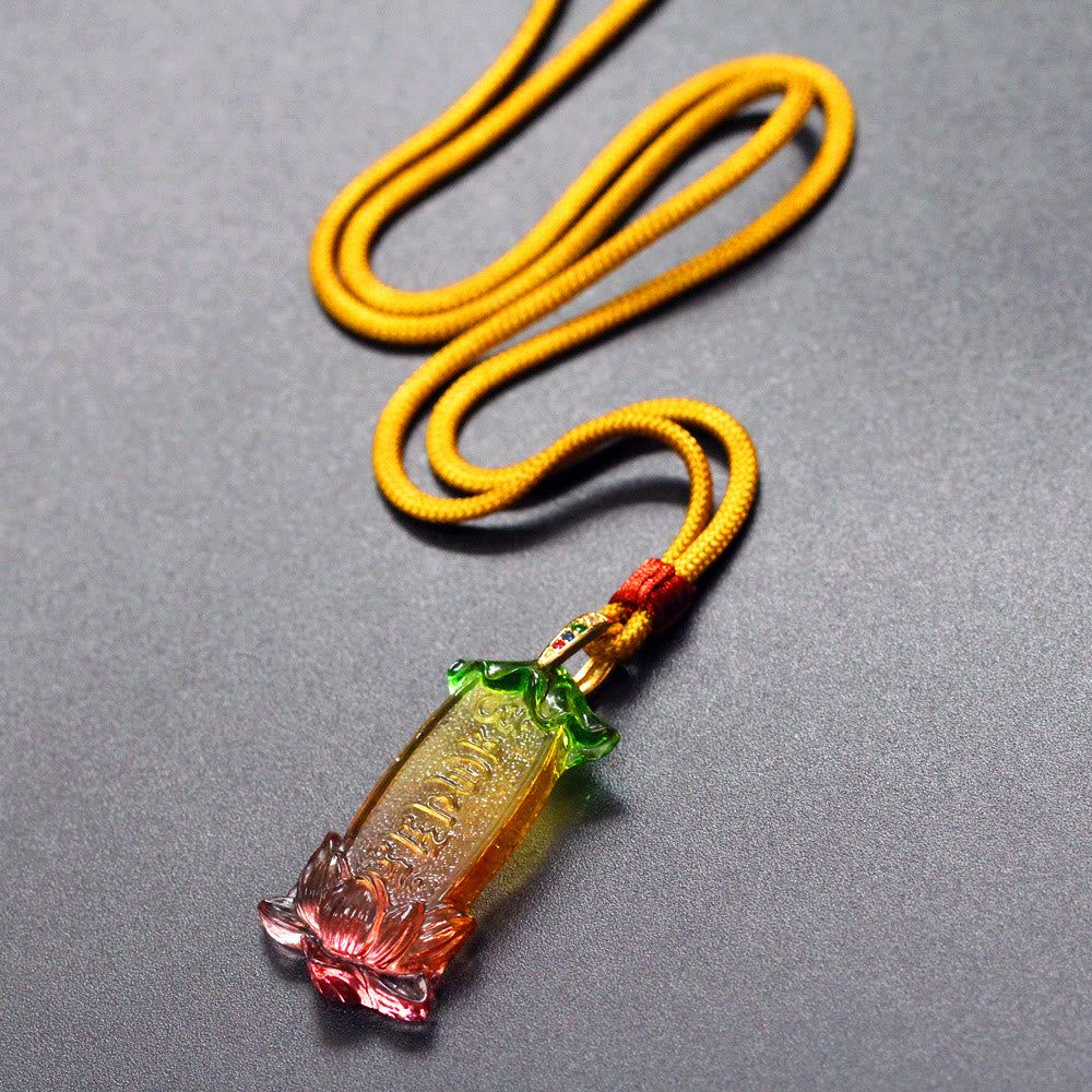 Nimara Ritual Buddha Liuli Lotus Six Character Om Mani Padme Hum Peace Necklace