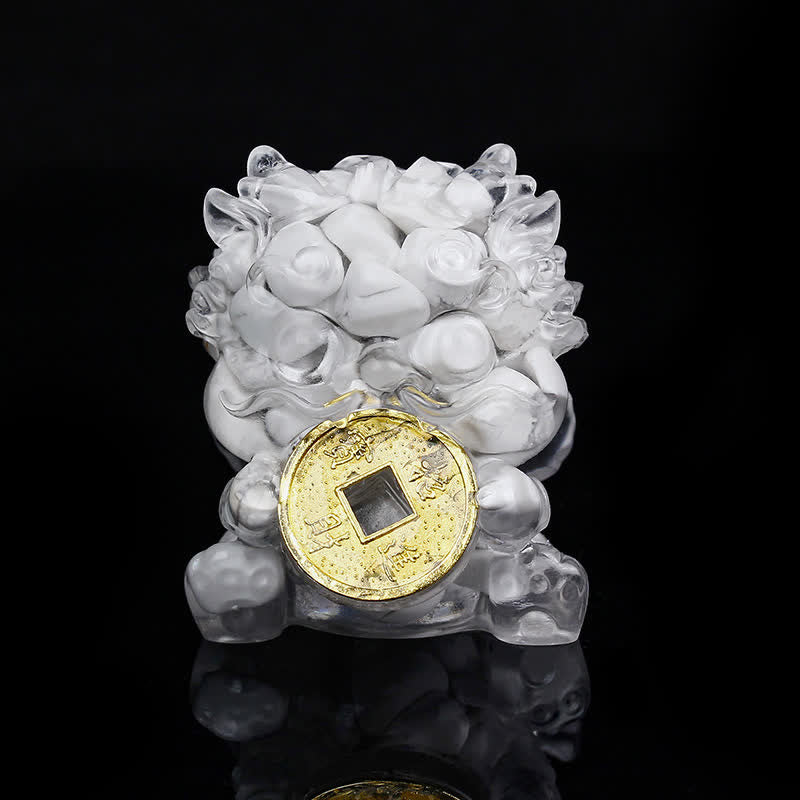 Nimara Ritual Handmade Cute PiXiu Gold Coin Crystal Fengshui Energy Wealth Fortune Home Decoration
