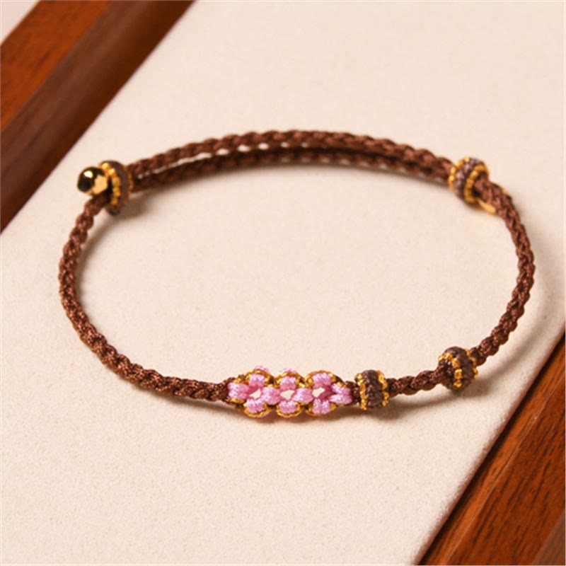 Nimara Ritual Handmade Peach Blossom Protection Braided Rope Bracelet