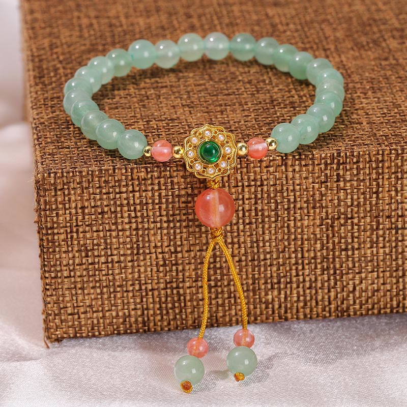 Nimara Ritual Green Aventurine Luck Bead Tassel Bracelet