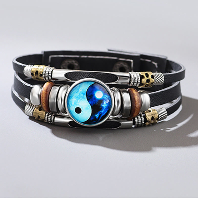 Nimara Ritual Yin Yang Leather Balance Bracelet