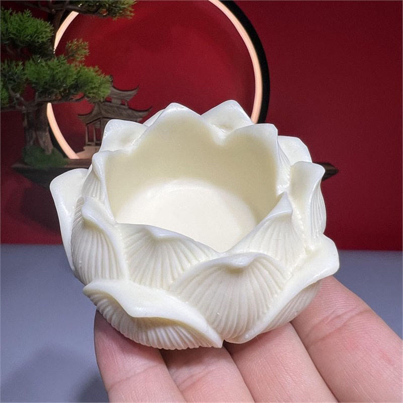 Nimara Ritual Mini Ivory Fruit Tathagata Buddha Lotus Kwan Yin Avalokitesvara Manjusri Samantabhadra Serenity Desk Decoration