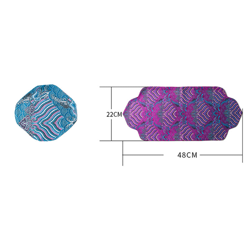 Nimara Ritual Sea Wave Bamboo Plum Blossom Brocade Embroidery Cup Mat Pad Tea Cup Coaster Kung Fu Tea Mat