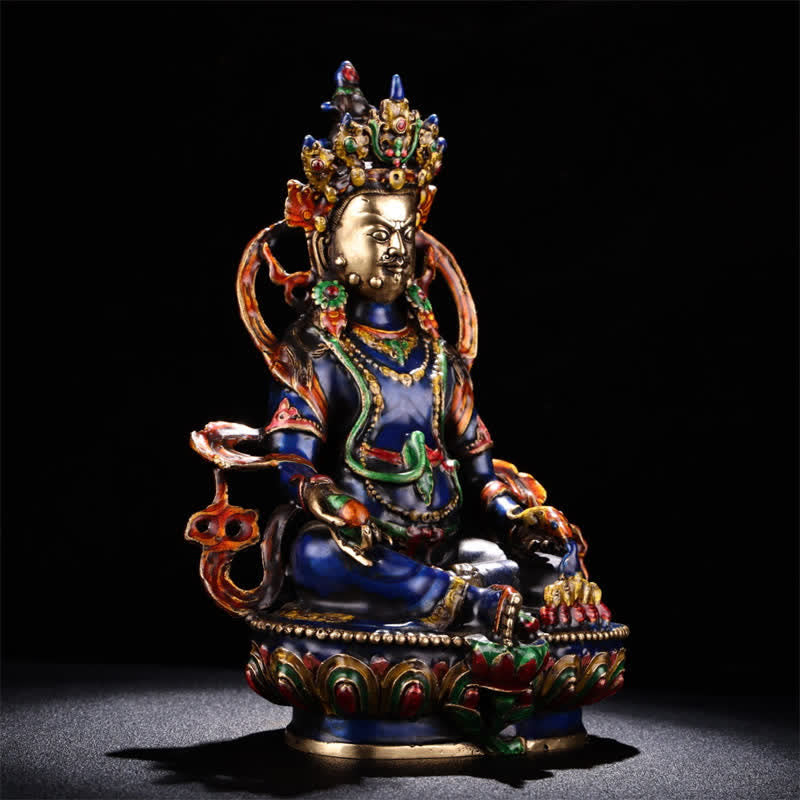 Nimara Ritual Yellow Jambhala Bodhisattva Figurine Serenity Copper Statue Home Decoration