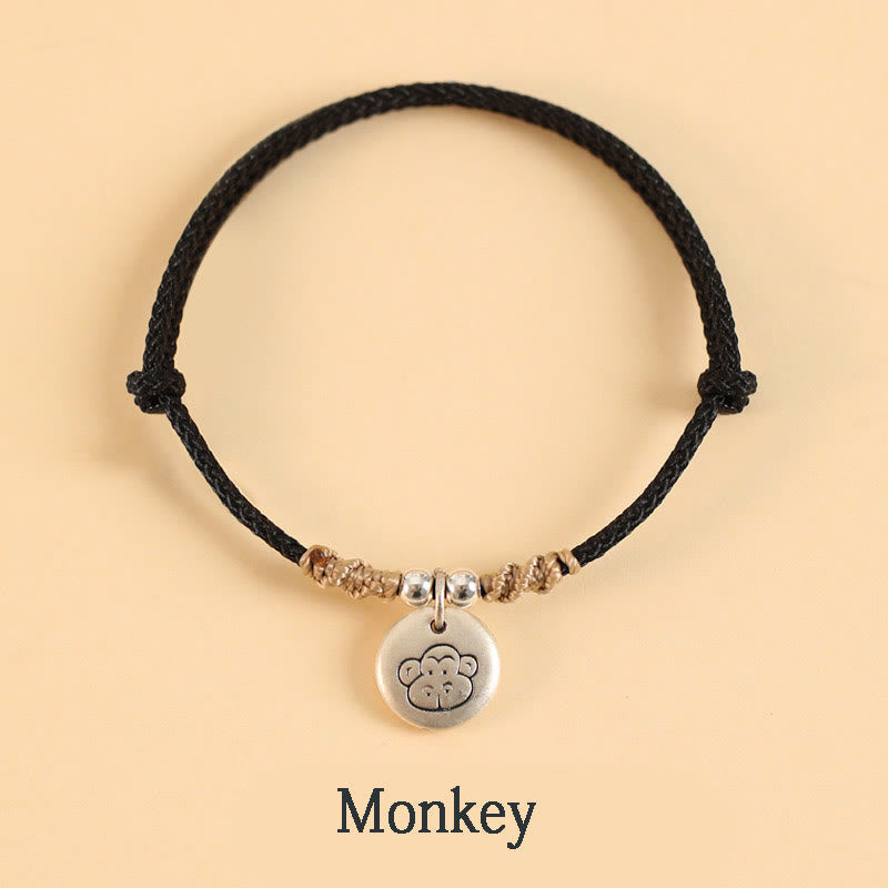 Nimara Ritual Handmade 999 Sterling Silver Year of the Dragon Cute Chinese Zodiac Luck Braided Bracelet