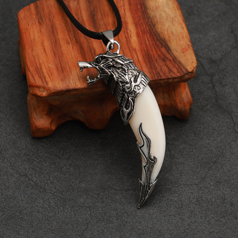 Nimara Ritual Imitation Wolf Tooth Titanium Steel Balance Necklace Pendant