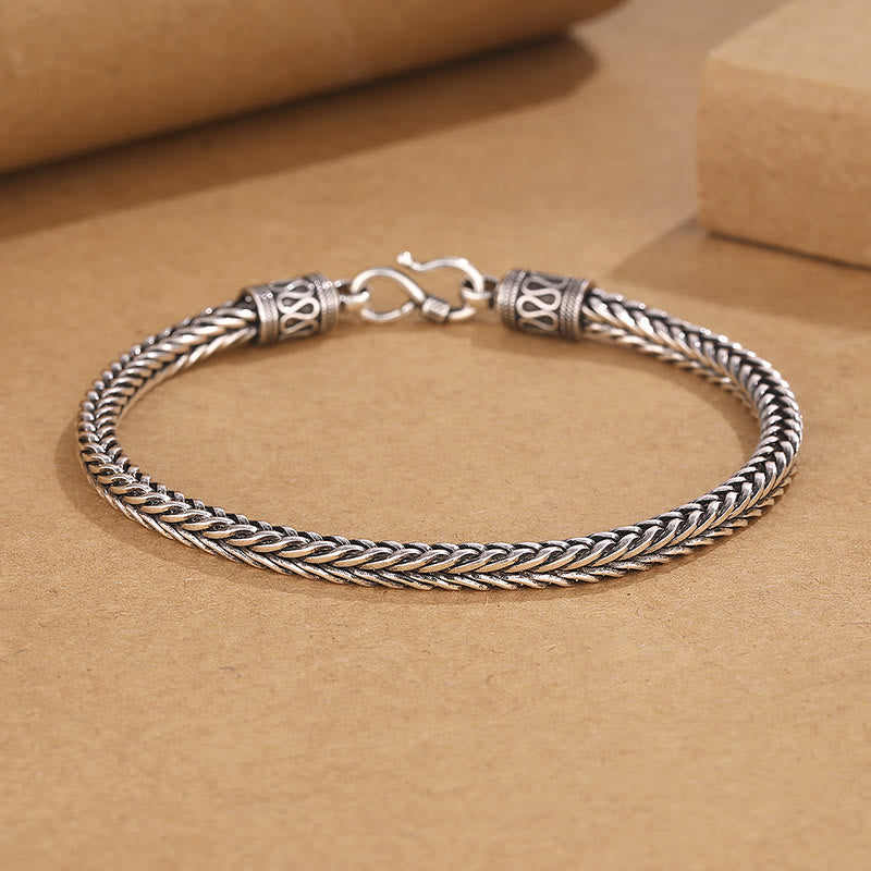 Nimara Ritual Vintage Dragon Keel Braided Twisted Design Wealth Buckle Bracelet