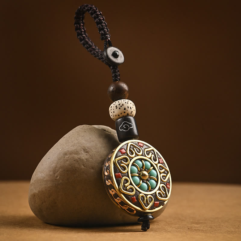 Nimara Ritual Tibetan Om Mani Padme Hum Bodhi Seed Peace Key Chain