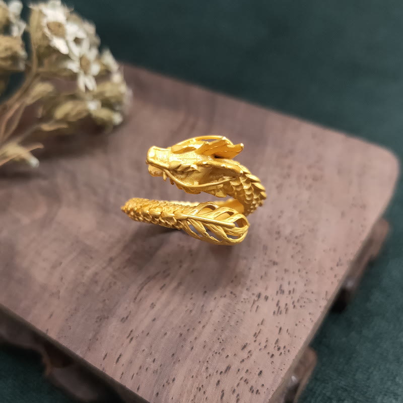 Nimara Ritual Golden Dragon Success Strength Ring