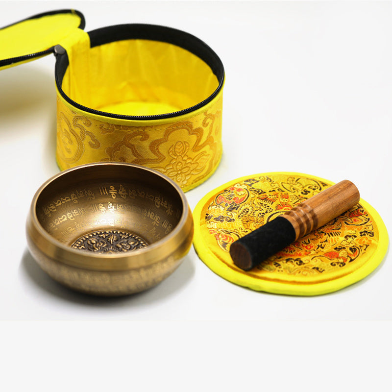 Nimara Ritual Tibetan Sound Bowl Handcrafted for Yoga Mindfulness and Meditation Singing Bowl Set