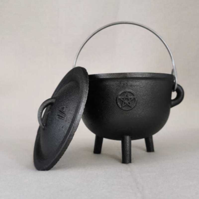 Nimara Ritual Cast Iron Cauldron Prayer Altar Burning Holder Incense Sage Smudging Rituals Use Items