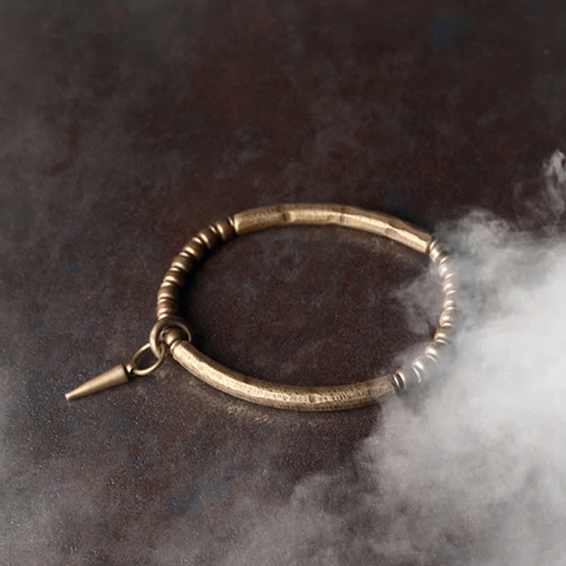 Nimara Ritual Lava Rock Stone Copper Balance Cuff Bracelet Bangle