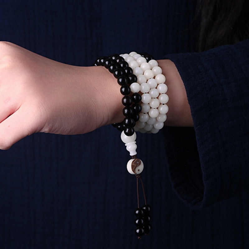 Nimara Ritual Ebony YinYang Protection Necklace Mala