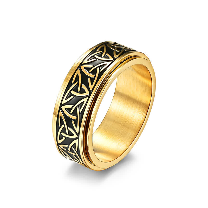 Nimara Ritual Triangle Knot Triquetra Titanium Steel Calm Rotatable Ring