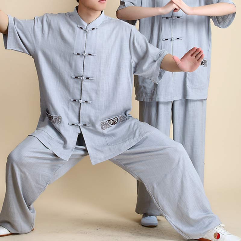 Nimara Ritual Meditation Zen Prayer Spiritual Tai Chi Qigong Practice Unisex Embroidery Clothing Set