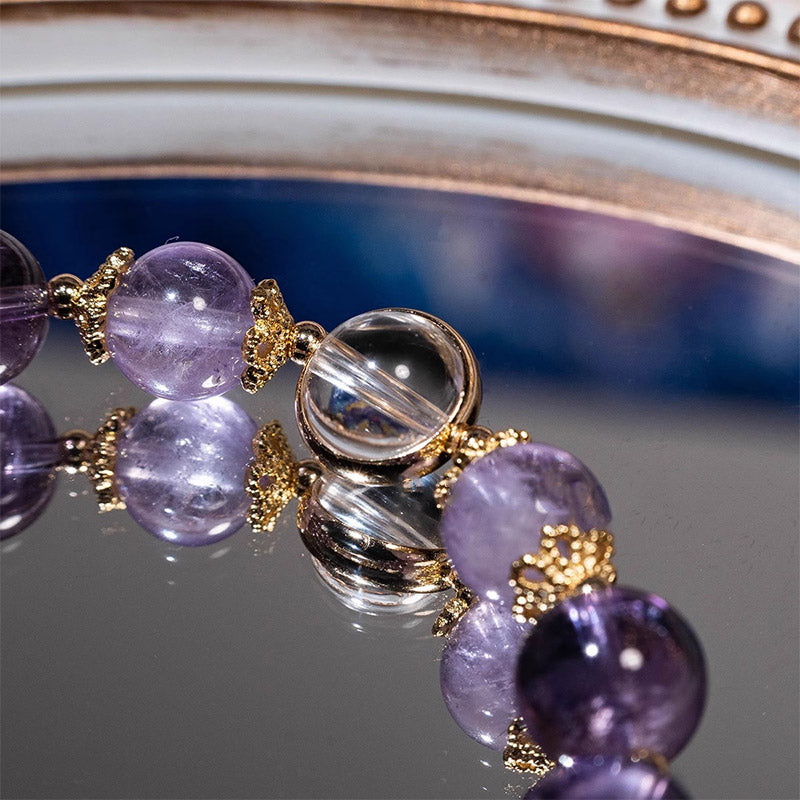 Nimara Ritual Natural Amethyst Inner Peace Healing Star Charm Bracelet