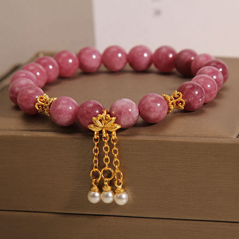 Nimara Ritual Pink Tourmaline Lotus Flower Positive Bracelet
