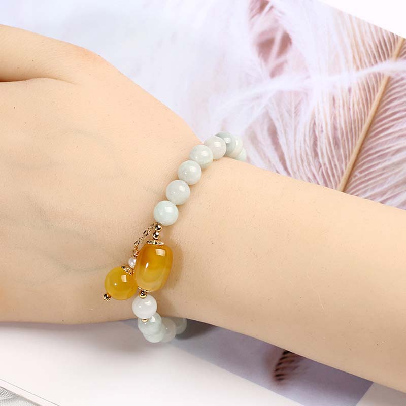 Nimara Ritual Natural White Jade Agate Protection Bracelet