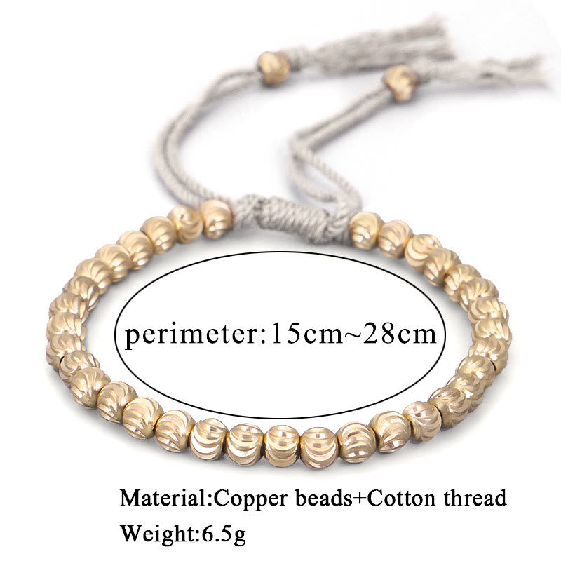 Nimara Ritual Tibetan Handmade Copper Bead Luck String Bracelet