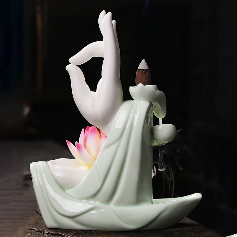 Nimara RitualTibetan Lotus Blessing Incense Burner Decoration