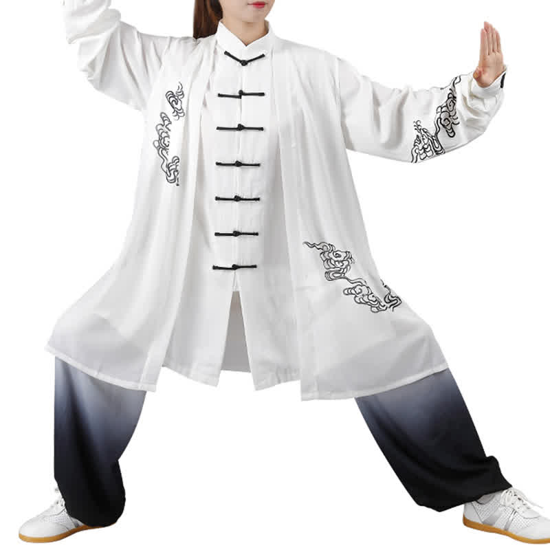 Nimara Ritual Auspicious Clouds Gradient Meditation Prayer Spiritual Zen Tai Chi Qigong Practice Women's Clothing Set