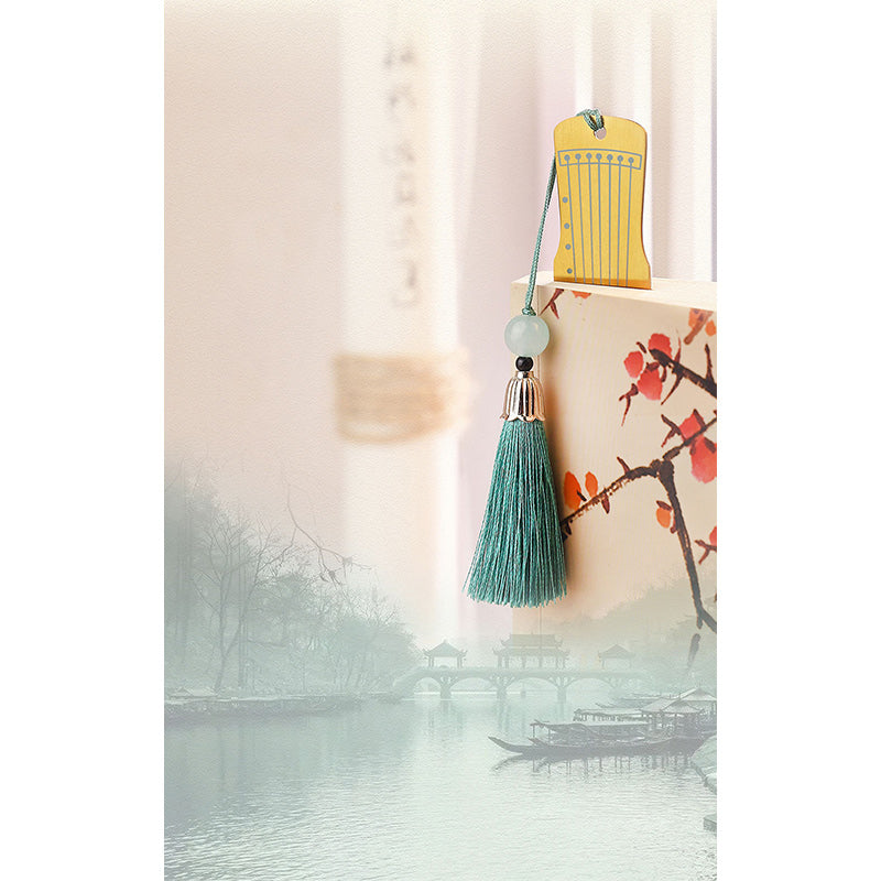 Nimara Ritual Classical Musical Instruments Pipa Guzheng Guqin Ruan Metal Bookmarks Tassel With Gift Box