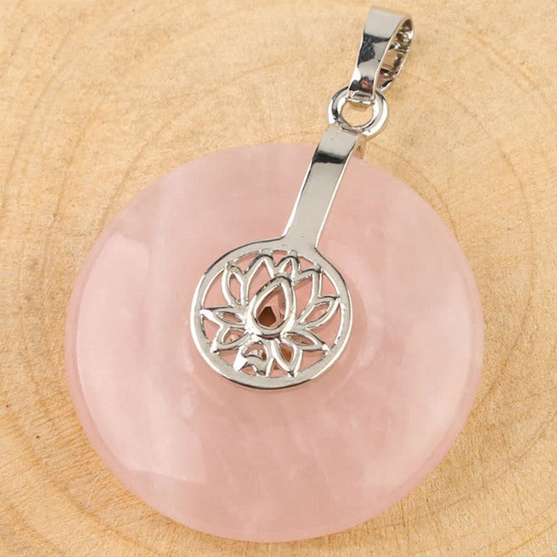 Nimara Ritual Various Crystal Amethyst Pink Crystal Lotus Healing Necklace Pendant