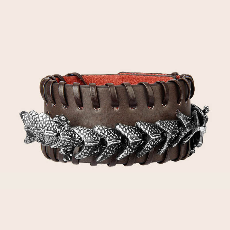 Nimara Ritual Dragon Leather Protection Weave Bracelet