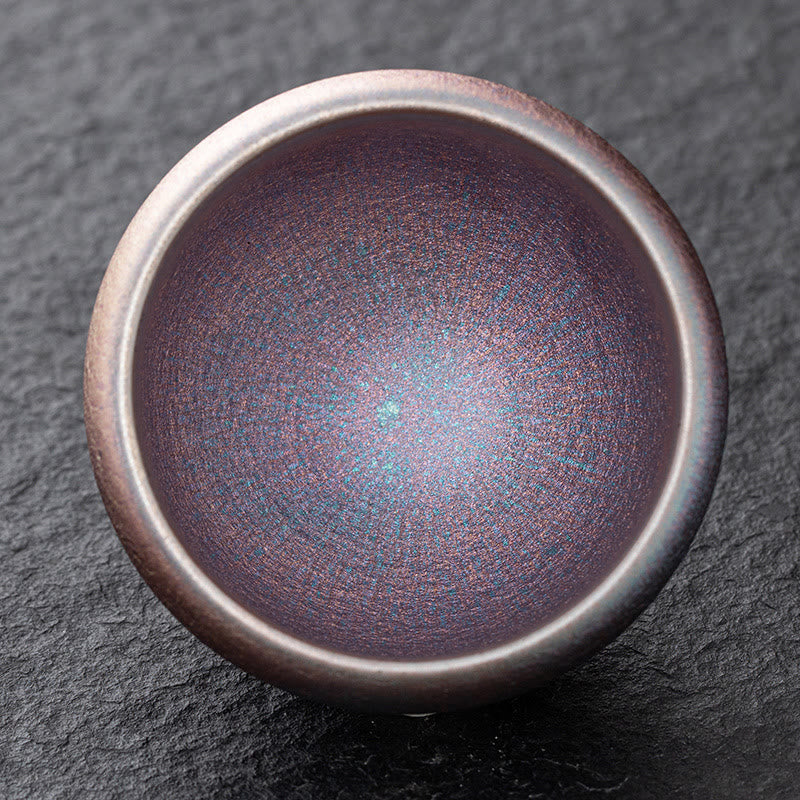 Nimara Ritual Vintage Purple Rainbow Chinese Jianzhan Kiln Change Porcelain Teacup Kung Fu Tea Cup