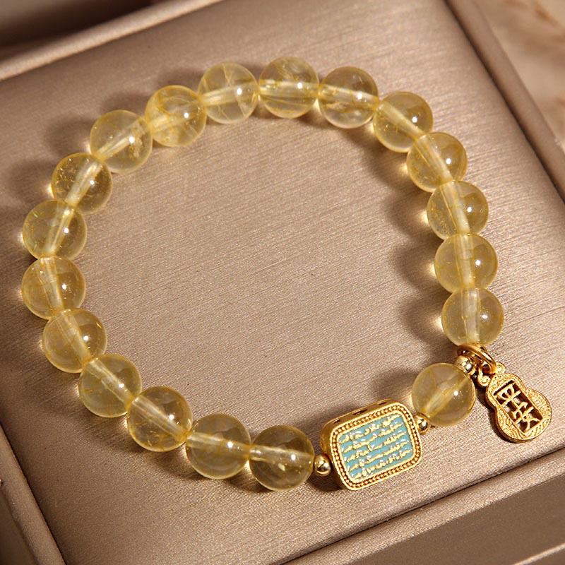 Nimara Ritual Natural Citrine Five Scriptures Generosity Bracelet