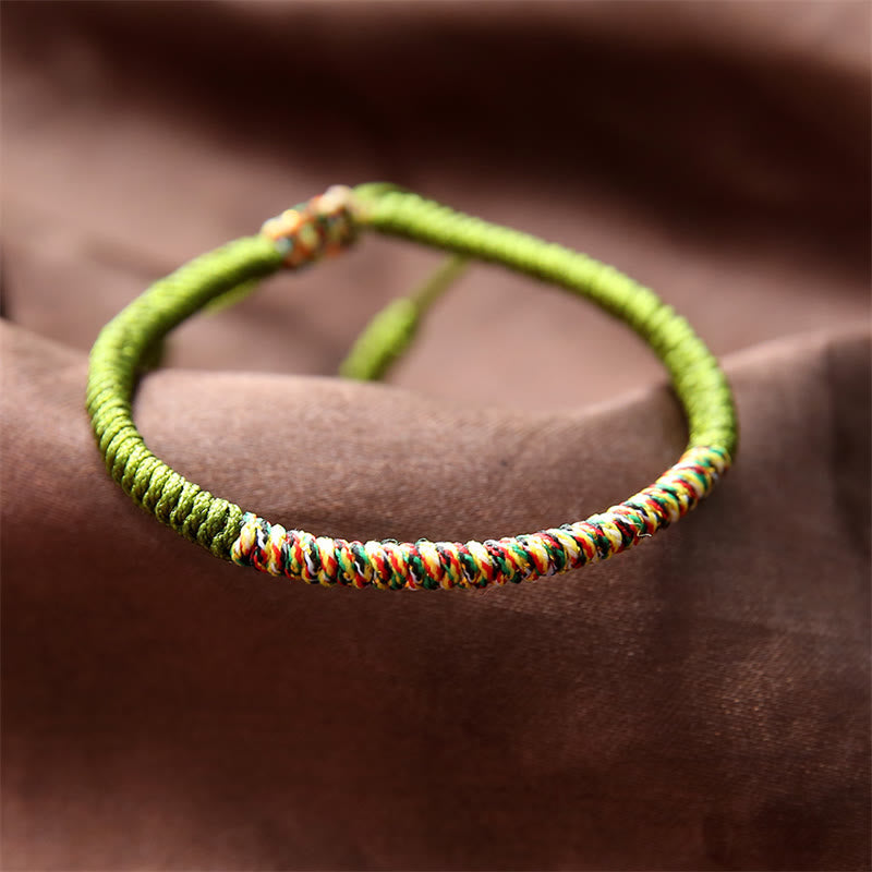 Nimara Ritual Tibetan Handmade Multicolor King Kong Knot Luck Strength Braided Bracelet