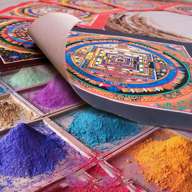 Nimara Ritual Tibetan Handmade Thangka Mandala Painting Blind Box Random Color Pattern