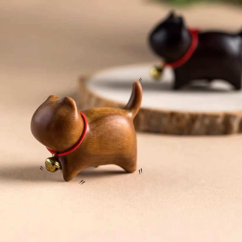 Nimara Ritual Green Sandalwood Small Leaf Red Sandalwood Cute Cat Animals Soothing Peace Decoration