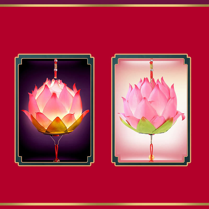 Nimara Ritual DIY Lotus Flower Dragon Lantern Tassel Lamp Decoration
