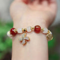 Nimara Ritual Windmill Chinese Lock Charm Fu Character Blessing Bracelet