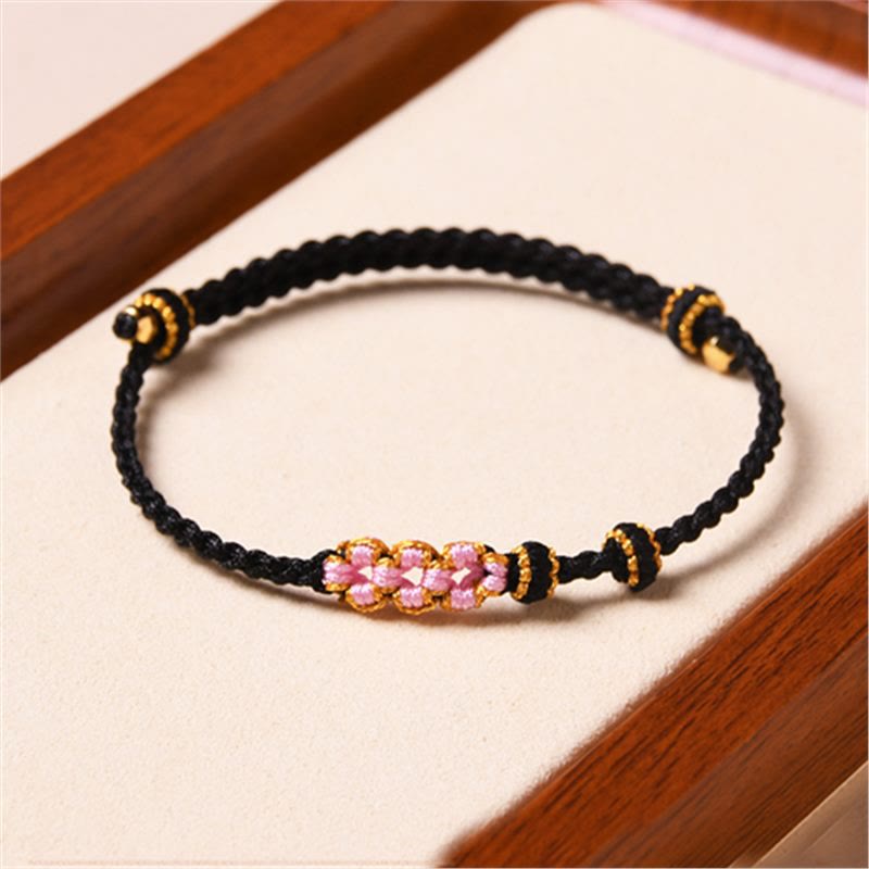 Nimara Ritual Handmade Peach Blossom Protection Braided Rope Bracelet