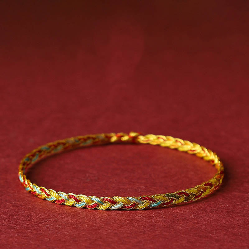 Nimara Ritual Handmade Multicolored Dragon Scale Pattern Braid String Bracelet