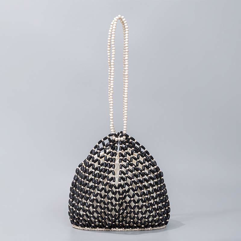 Nimara Ritual Hand-woven Wooden Beads Shoulder Bag Handbags